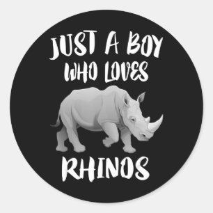 Nur Junge, der Lieben Rhinos Tiergeschenk Runder Aufkleber