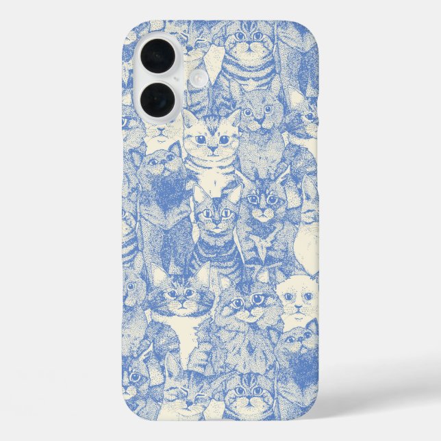 nur Kätzchen blau iPhone 16 Plus Hülle (Rückseite)