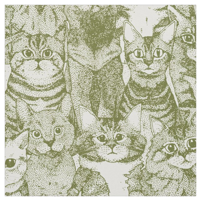 nur Kätzchen grün Stoff (Muster)