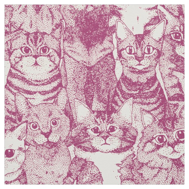 nur Kätzchen Kirsche Stoff (Muster)