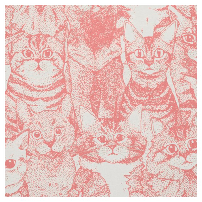 nur Kätzchen Korallenrosa Stoff (Muster)