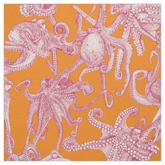 nur Kraken viva magenta satsuma orange Stoff