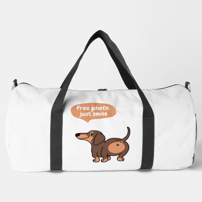 nur lächeln, gratis Foto Duffle Bag (Vorderseite)