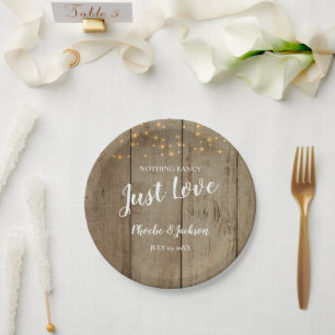 Nur Liebe Country Glam Rustikale Hochzeit Pappteller