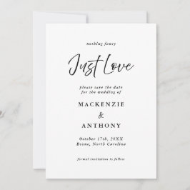 Nur Liebe Handgeschriebenes Skript Schwarz & Weiß Save The Date