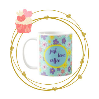 Nur Liebe-Kaffee, Lila und gelbe Blume Kaffeetasse