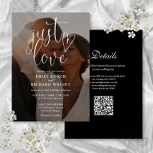 Nur Liebe Modernes Foto QR Code Hochzeit