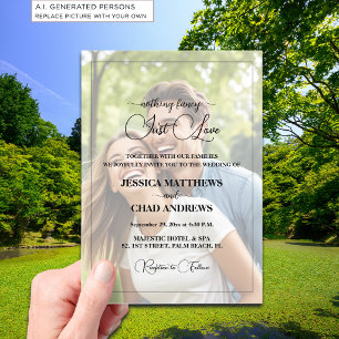 Nur Liebe Text Überlagerungsfoto Hochzeit Acryleinladungen