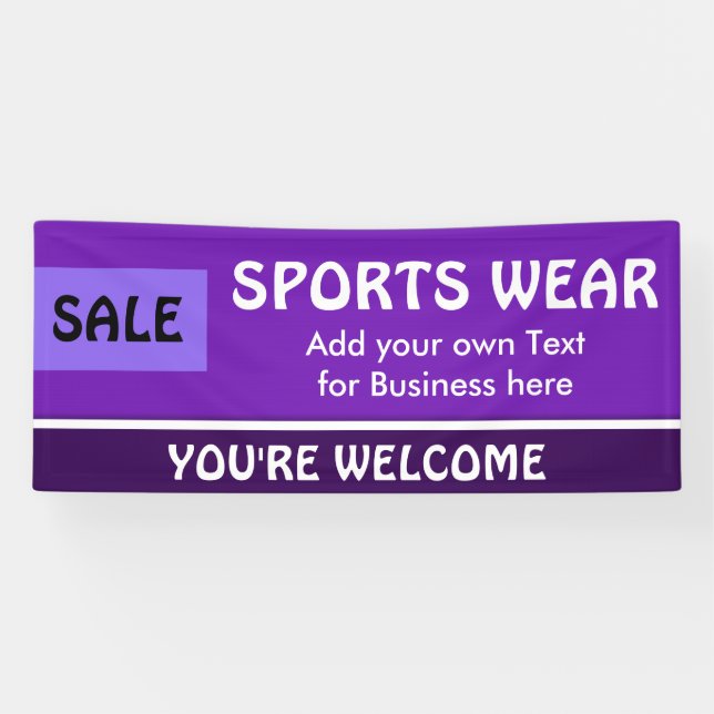 Nur lila, helle violette und weiße Streifen Banner (Horizontal)