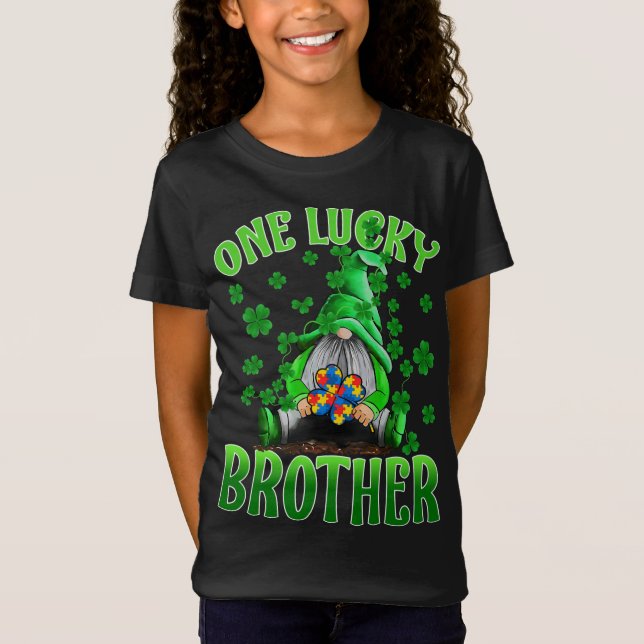 Nur Lucky Brother Gnomes Autism St Patrick's Day T-Shirt (Vorderseite)