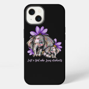 Nur Mädchen, das Elefanten-Blumen-Tiere rettet iPhone Hülle
