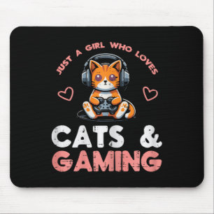 Nur Mädchen, das Katzen Liebt Gaming Gamer Mädchen Mousepad