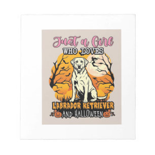 Nur Mädchen, das Labrador Retriever Halloween W li Notizblock