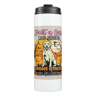 Nur Mädchen, das Labrador Retriever Halloween W li Thermosbecher