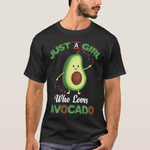 Nur Mädchen liebt Avocado Yoga Süße Gesunde Gemüse T-Shirt