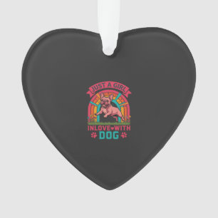 Nur Mädchen verliebt in Hund Französische Bulldogg Ornament