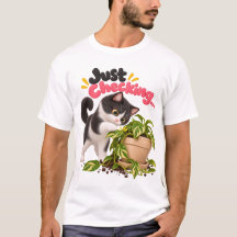Nur mal nachschauen! Lustiges Smoking-Katze T-Shir