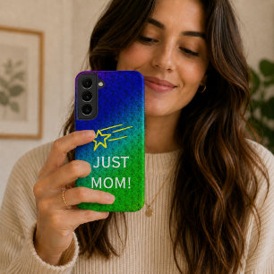 Nur Mama Blume Muster Grün Blau Samsung Galaxy Hülle