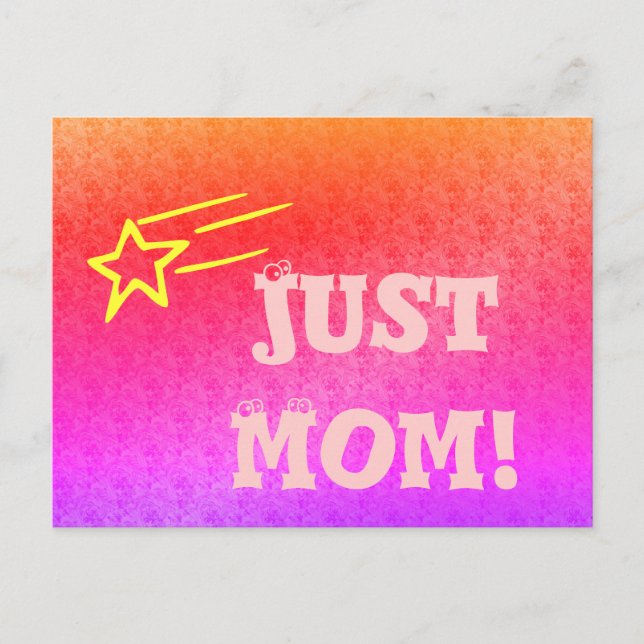 Nur Mama Superstar Orange & Pink Mother Day Postkarte (Vorderseite)