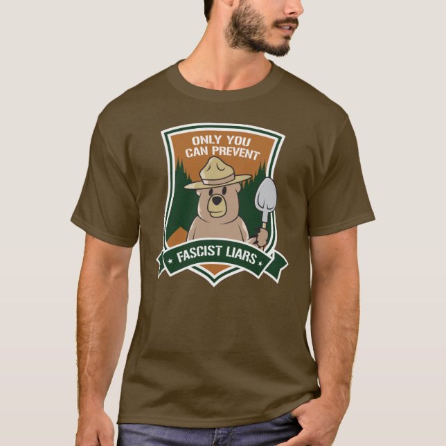 Nur man kann faschistische Lügen verhindern T-Shirt (Vorderseite)