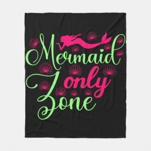 Nur Meerjungfrau-Zone in Hot Pink und Neon Green Fleecedecke