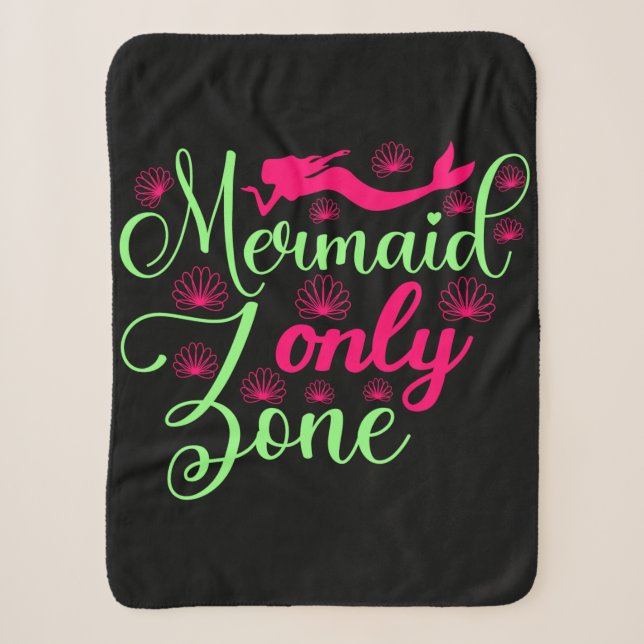 Nur Meerjungfrau-Zone in Hot Pink und Neon Green Sherpadecke (Vorderseite)