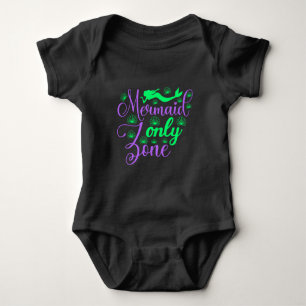 Nur Meerjungfrau Zone in Neon Green und Lila Baby Strampler