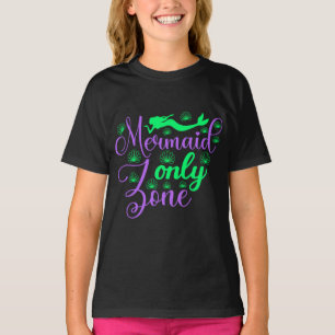 Nur Meerjungfrau Zone in Neon Green und Lila T-Shirt
