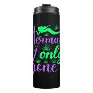 Nur Meerjungfrau Zone in Neon Green und Lila Thermosbecher