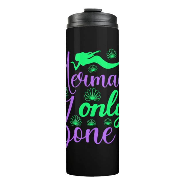 Nur Meerjungfrau Zone in Neon Green und Lila Thermosbecher (Vorderseite)