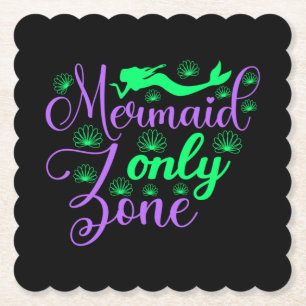 Nur Meerjungfrau Zone in Neon Green und Lila Untersetzer