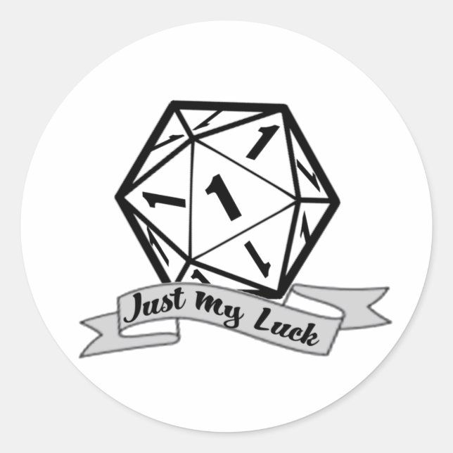 Nur mein Glück d20 Aufkleber (Vorderseite)
