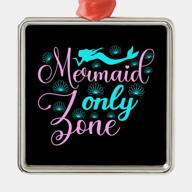Nur Mermaid-Zone Ornament Aus Metall (Vorne)