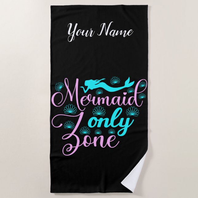 Nur Mermaid-Zone Strandtuch (Vorderseite)
