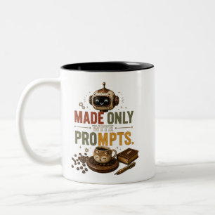 Nur mit Aufforderungen gemacht Funny Ai Kaffee Rob Zweifarbige Tasse
