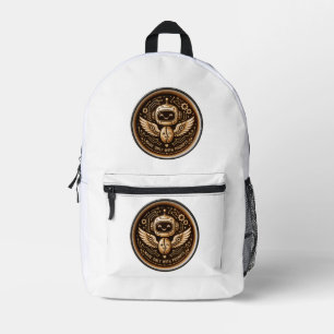 Nur mit Aufforderungen lustiger AI-Kaffe-Roboter Bedruckter Rucksack