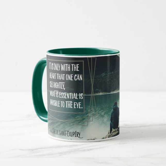 Nur mit dem Herzen Tasse (Vorderseite Links)