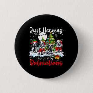 Nur mit meinen Dalmatinern verheddern Weihnachten Button