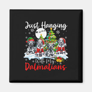 Nur mit meinen Dalmatinern verheddern Weihnachten Magnet