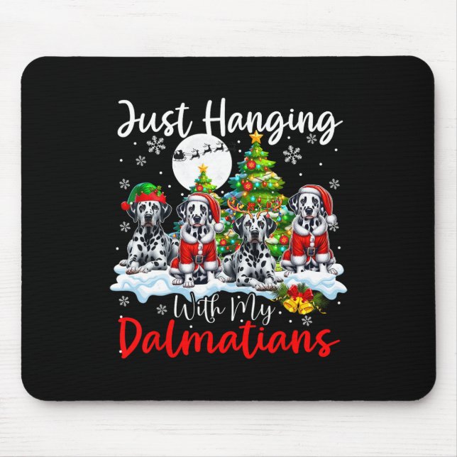 Nur mit meinen Dalmatinern verheddern Weihnachten Mousepad (Vorne)