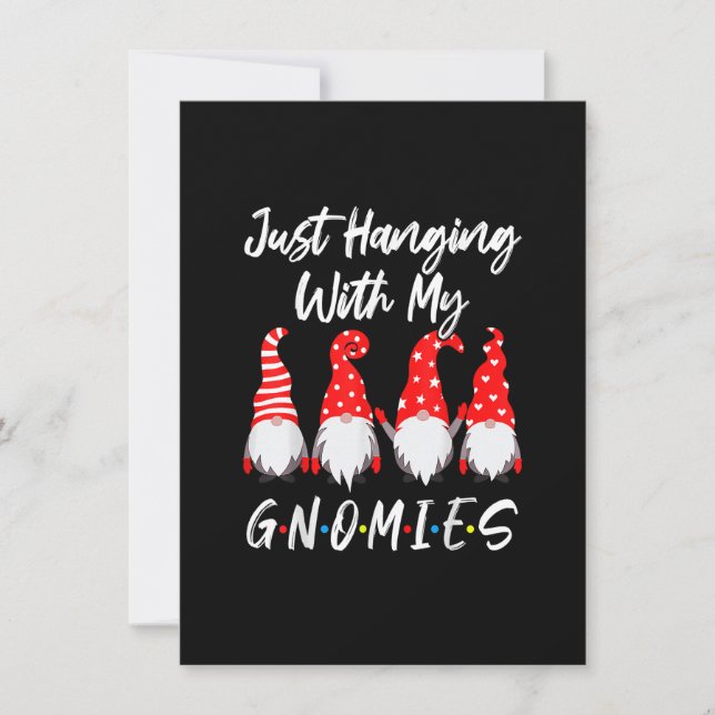 Nur mit meinen Gnomen Weihnachten Gnome Pajam Einladung (Vorderseite)