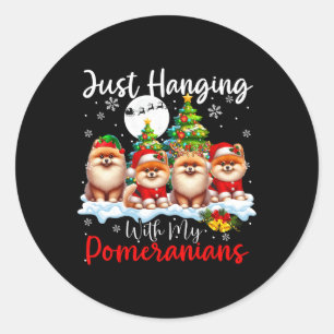 Nur mit meinen Spitzen verheddern Weihnachten Runder Aufkleber