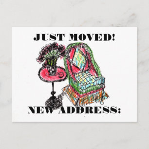 NUR NEUE ADRESSE-POSTCARD ÜBERTRAGEN ANKÜNDIGUNGSPOSTKARTE