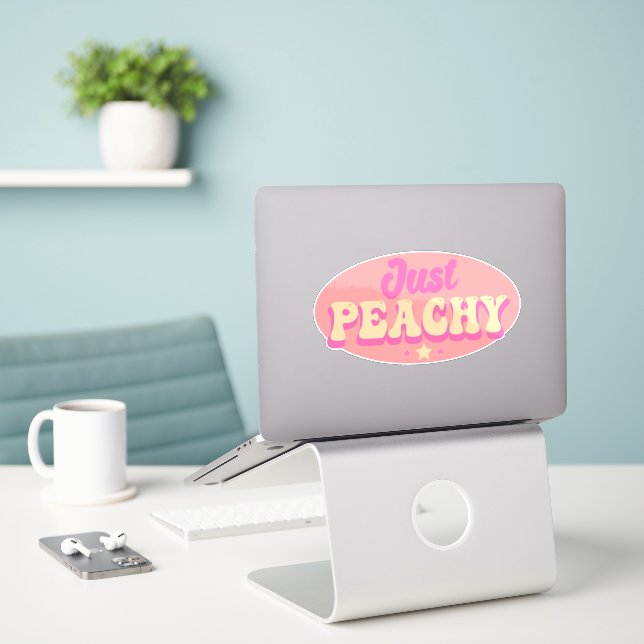 Nur Niedliches Pink und Peach Aufkleber (Laptop auf Schreibtisch)