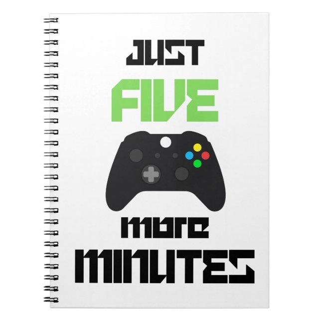 Nur noch 5 Minuten Gaming Spiral Foto Notebook Notizblock (Vorderseite)