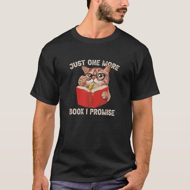 NUR NOCH EIN BUCH ICH VERSPRECHE-Funny Cat Book Lo T-Shirt (Vorderseite)