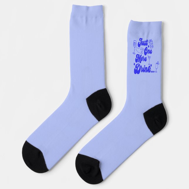 Nur noch ein Drink Lustiger Retro-Text Socken (Linkes Detail)