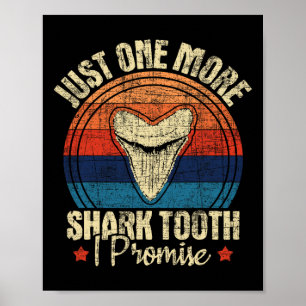 Nur noch ein Hai-Zahn I Versprechen - Retro Fossil Poster