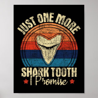 Nur noch ein Hai-Zahn I Versprechen - Retro Fossil Poster