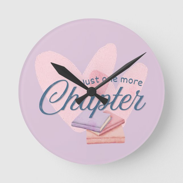 Nur noch ein Kapitel Runde Wanduhr (Vorderseite)